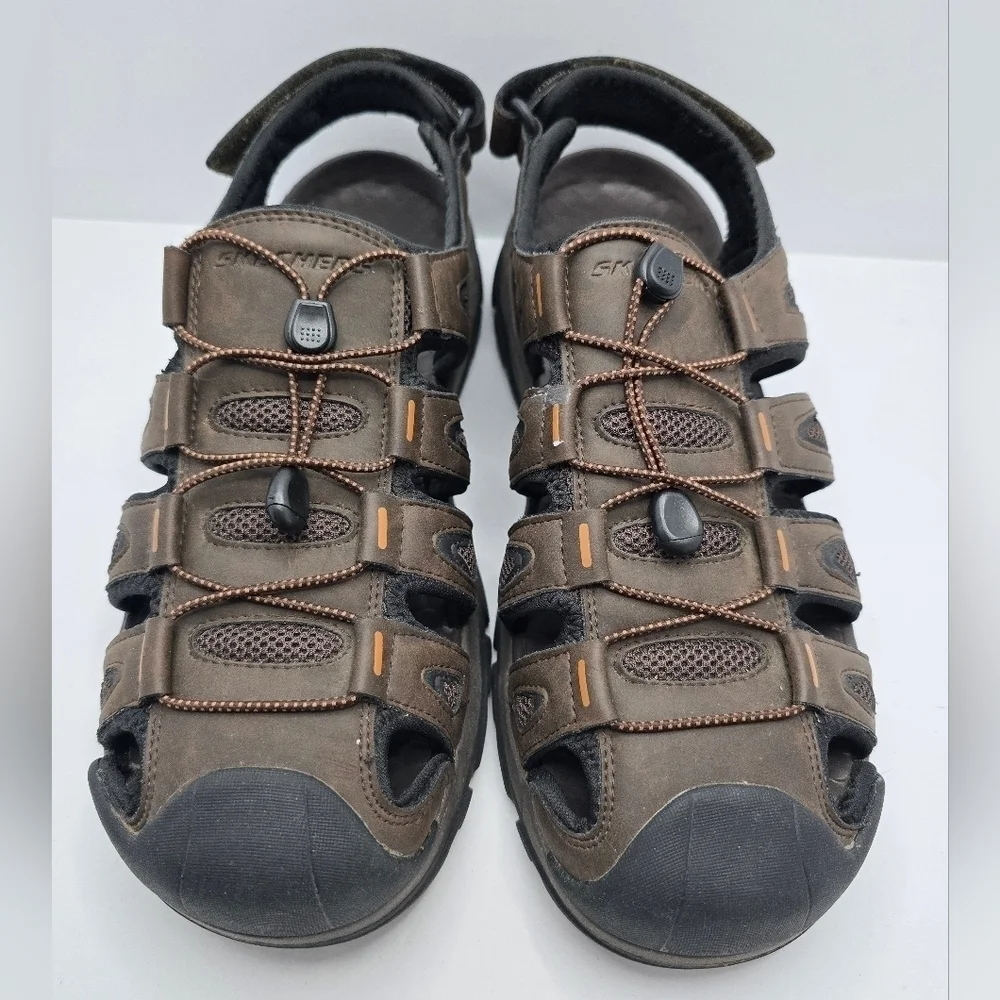 Skechers | Tresman Outseen brown leather Gorpcore closed toe sandals | MENS 12